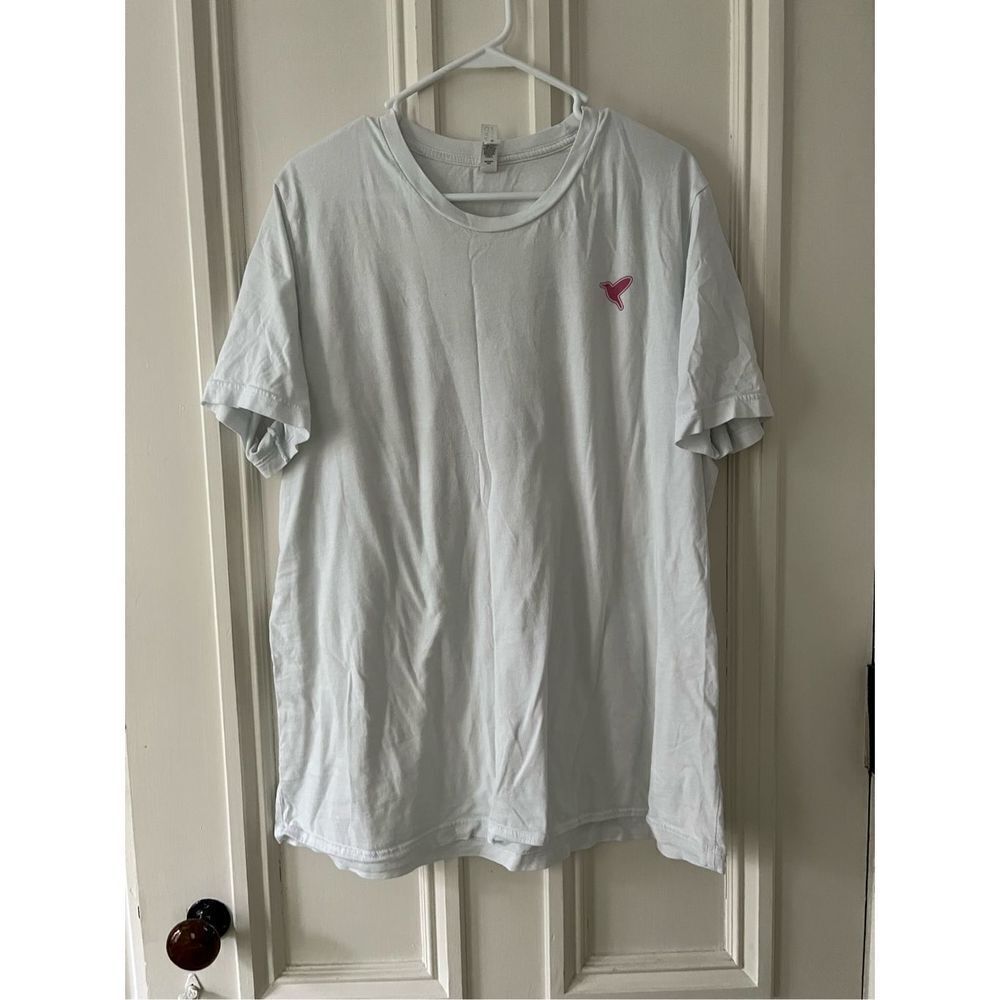 Birddogs white w/ pink stripe and green palm leaf graphic t-shirt XL